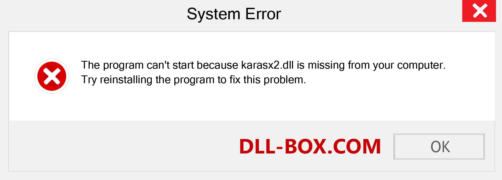  karasx2.dll file is missing?. Download for Windows 7, 8, 10 - Fix  karasx2 dll Missing Error on Windows, photos, images